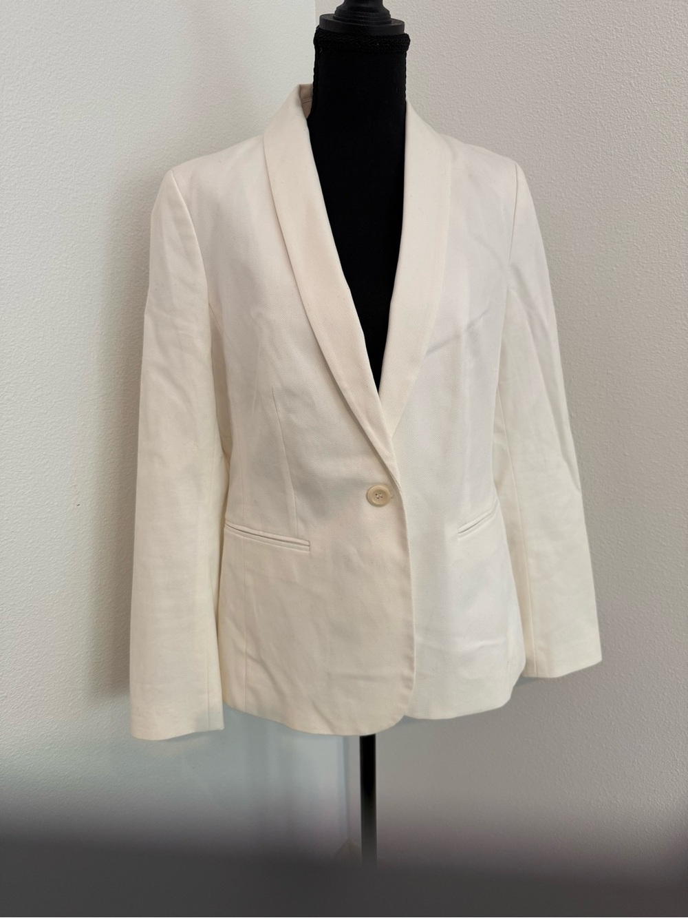 Talbots white Single-Button Shawl Collar Blazer